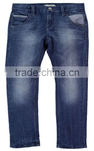 98% Ctn, 2% Lycra, Children Boys Dark Blue Danim Long Pant