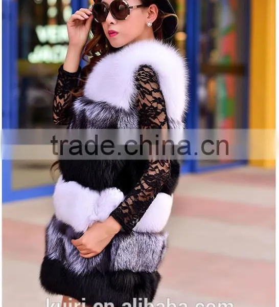 High Quality Hot Sales Type Whole Fox Fur Skin Long Multi Color Vest Winter Coat Warms photo-2