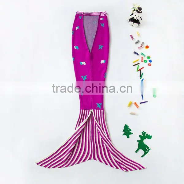 SHIJ Christmas Tree Crochet Mermaid Tail Blanket photo-3