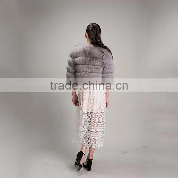 Myfur Women Winter Fox Fur Overcoats Hot Sale Fashion Lady Trim Fur Coats photo-3