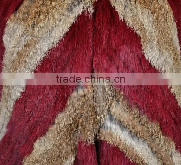 YR595 Newest Fashion Rabbit Knit Fur Vest/Real Fur Clothing photo-3
