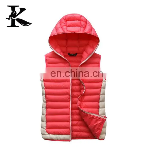 Nylon Padded Jacket Winter Warm Down Vest With Hood photo-2