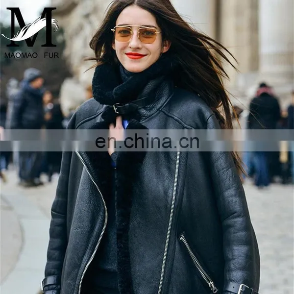 2016 Newest European Genuine Sheepskin Ladies Winter Coat Short Women Real Leather Coat photo-2