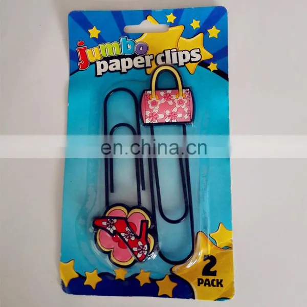 Plastic PVC Jumbo Clip and Mini Cartoon Paper Clip With Blister Card Packing photo-3