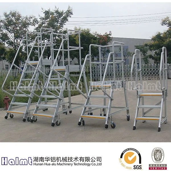 Portable Warehouse Aluminum Ladder With Platform photo-2