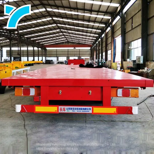 Made In China Container Semi-Automatic Twist Lock Bulk Cargo Carrier 40Ft Flatbed Truck Trailer Load Capacity photo-3