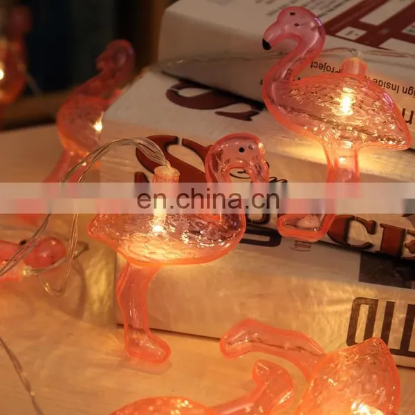 High Quality Battery Operated Plastic Pink Flamingo Led String Light photo-4