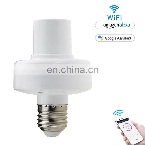 Wifi Light Bulb Socket E26, Smart Led Bulb Adapter Wireless Lamp Holder Works With Alexa and Google photo-2