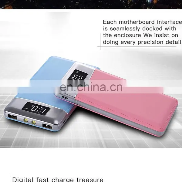 New Thin High Capacity 10000mah Single USB Port Leather Led Powerbank photo-4