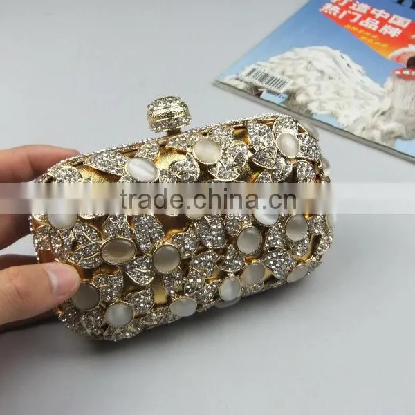 Brilliant Diamond Metal Frame Luxury Evening Party Clutch Bag With Chain For Women photo-2