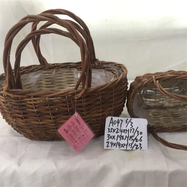 Handwoven Fruit Vegetables Willow Basket photo-3