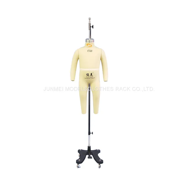 High Quality EU Infant Headless Dress Form for 6 Month Full Body Kids' Mannequin With Hanging Pole Toddlers Dress Form