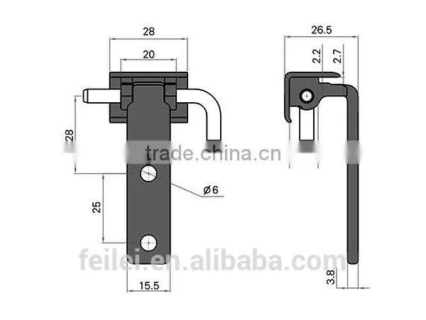 2015 New Design Zinc Plated Door Hinge for Cubicle Use photo-6