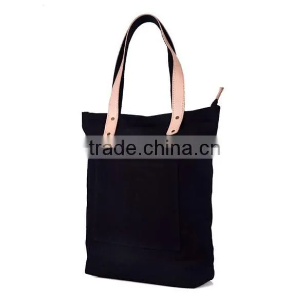 Eco Friendly Plain Black 24 oz Canvas Tote Bag,Cotton Canvas Tote Bag photo-2