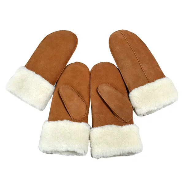 Gloves Manufacturer Wholesales Fur Sheep Skin Leather Gloves Mittens for Women and Men Really Sheepskin Gloves photo-5