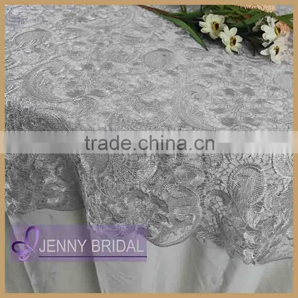 TL036A Made in China Beautiful Gery Wedding Lace Table Overlays for Sale photo-3