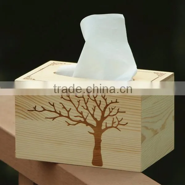 Wholesale Decoration Natural Wood Storage Tissue Box photo-2