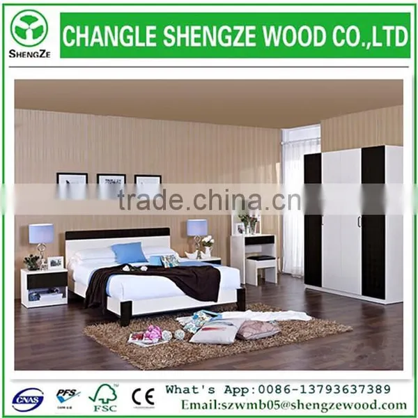 2015 Popular Wooden Double Bed Design Furniture