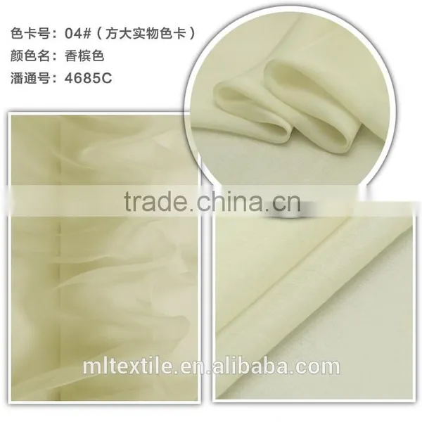 Natural Pure 100% Mulberry 5 Momme Silk Chiffon Fabric photo-2
