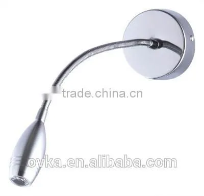 1W 3W LED Wall Lamp for Hotel Bedside Reading Lamp With Flexible Gooseneck 110V 220V On/off Switch photo-3