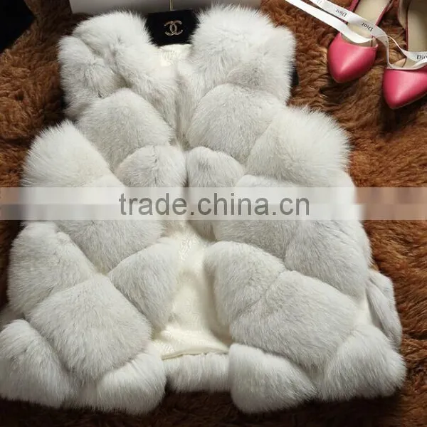 Hotsale Real Pink Fox Fur Vest,Fur Vest Form China With Quality Pink Fox Pelt Plates photo-4