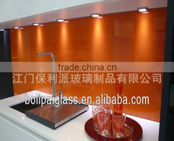 Decorative White Color Plaint Splashback Glass photo-3