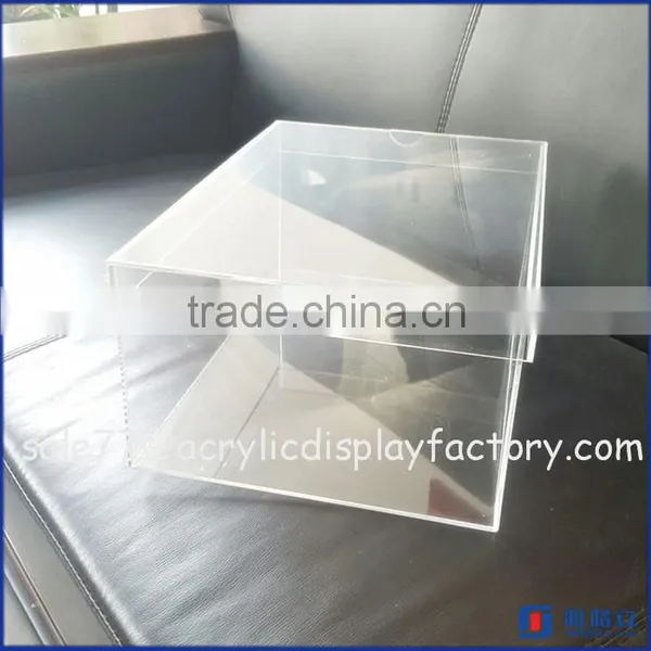 Clear Acrylic Storage Box With Lid Custom Acrylic Shoe Case Display Stand