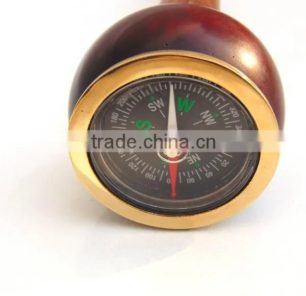 Stylish Wooden Walking Stick/Brown Color Compass Walking Canes/Antique Walking Stick Wk1107