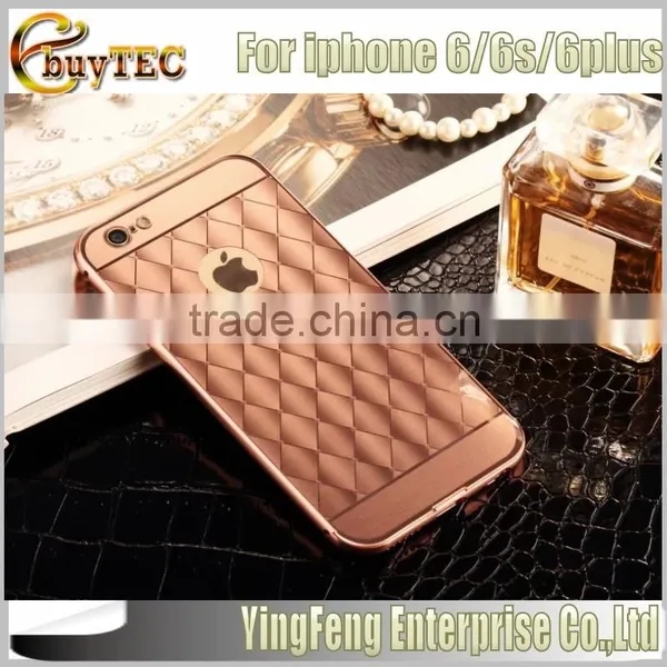 New Product Electroplated Diamond Grid Pattern 3D Aluminum Mirror Mobile Accessories Case for Iphone 6s Case Quality Choice photo-3
