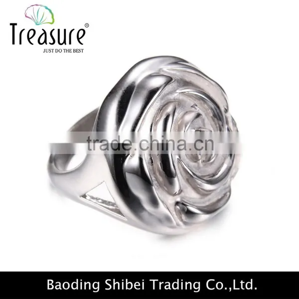 Fashion Jewelry Brand New Design Hot Selling Silver Plated Rose Shaped Ring photo-2