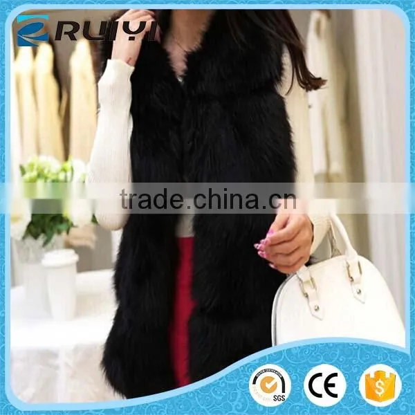 Ladies European Fashion Faux Fur Sleeveless Waistcoat photo-3
