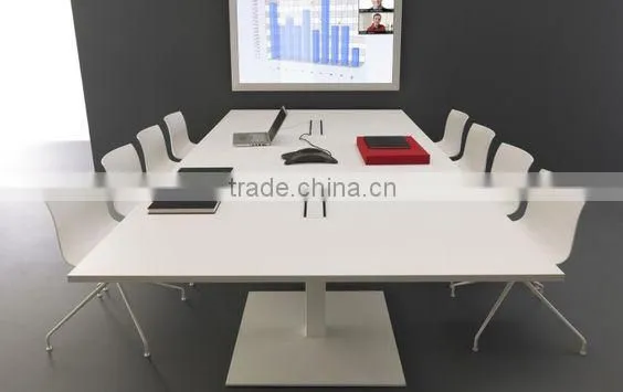 Melamine Rectangular Conference Table/10 Person Conference Table With Aluminum Frame