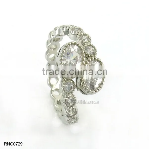 Simple Fashion Engagement Wedding Antique Copper Ring Plated White Gold photo-4