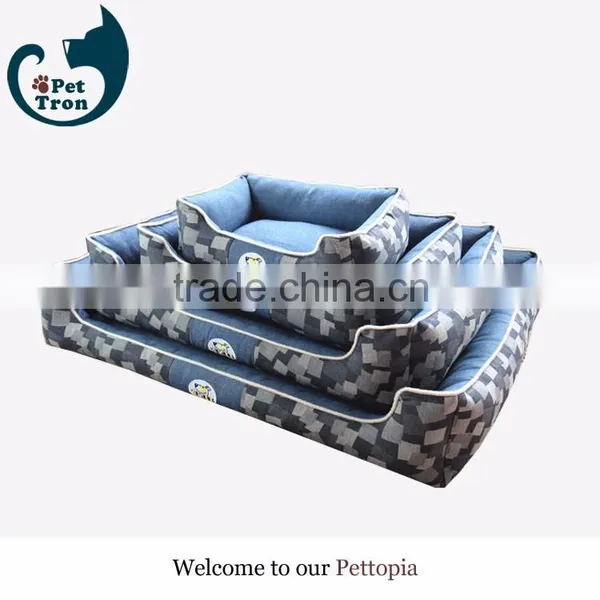 Luxury Pet Bed Unpick and Wash Jacquard Denim photo-3