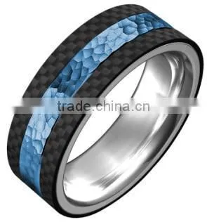 Fashion Generous New Design Carbon Fiber Finger Ring Tungsten Carbide Jewelry Titanium Ring photo-4