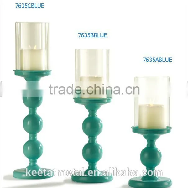 Cold Rolled Steel Metal Hurricane With Clear Glass And Color Stand photo-3