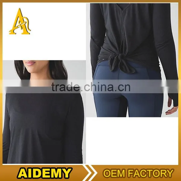 Factory Wholesale OEM Long Sleeve Women Yoga Shirt photo-3