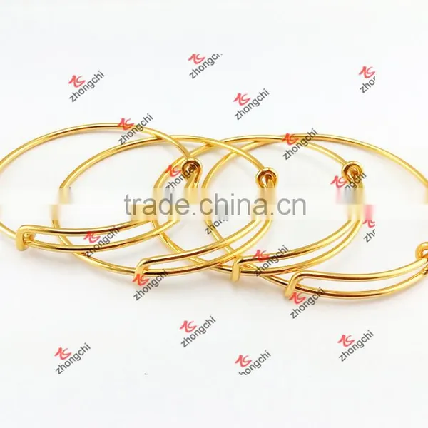 Adjustable Brass Wire Bangles Gold Plated Expandable Wire Bangle Gifts photo-2