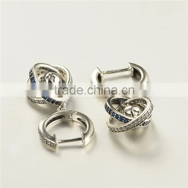 New Design Silver Jewelry Round Shaped Spinel World Globe Fashion Earrings photo-2
