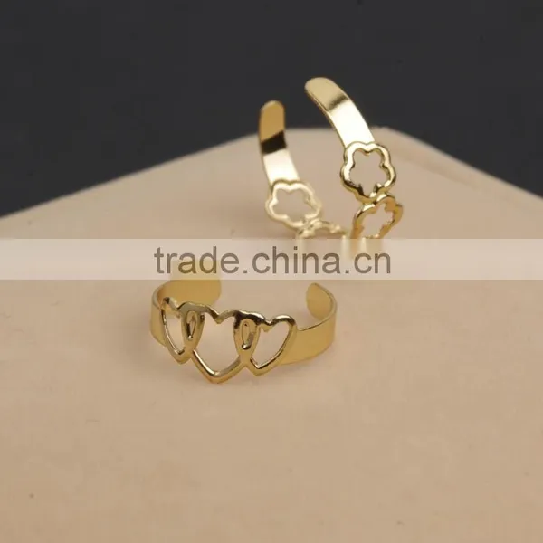 Women's Flower & Heart Shape Adjustable Finger Ring photo-2