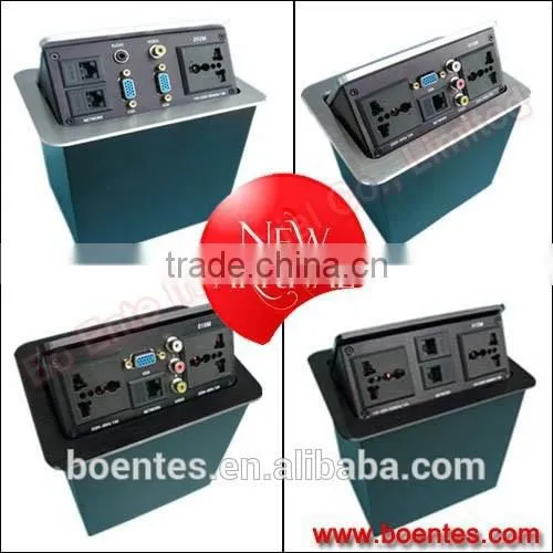 Office Tabletop Pop Up Power Data Sockets With RJ45/VGA/Audio Plug for Office AV Solutions photo-4