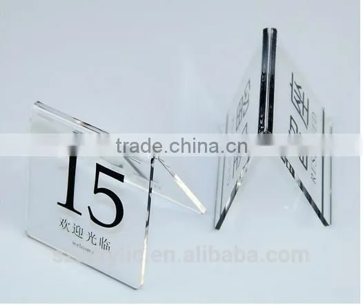 Acrylic Restaurant Table Number Stand Holders, Acrylic Table Number Sign Holder photo-2