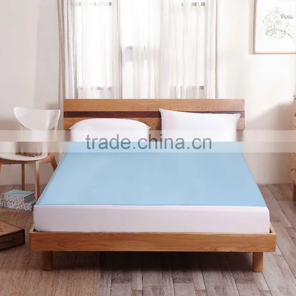 Blue PU Coated King Size Double Fitted Bed Sheets photo-2