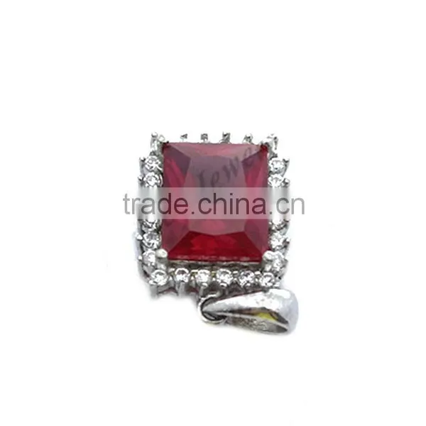 Good Quality Designer Silver Charms New Fashion Charms Ruby Gemstone Pendant photo-2