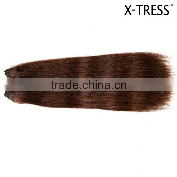 4# Medium Brown 100% VIETNAM VIRGIN HUMAN WEFT HAIR WEFTED FROM BULK HAIR FLEXIBLE Length Hair Weaves photo-3