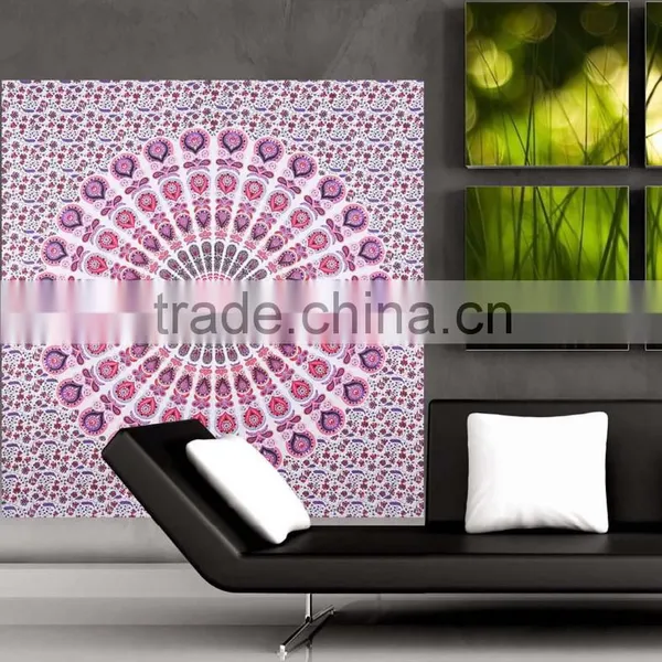 Wall Hanging Hippie Mandala Tapestry Fabric Handmade Printed Tapestry Manufacturer In India photo-3