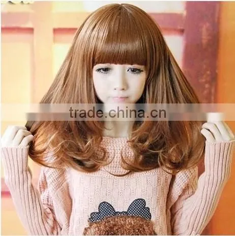 Wholesale Synthetic Wigs Natural Curly Hair Wig Claret-red Wigs photo-6