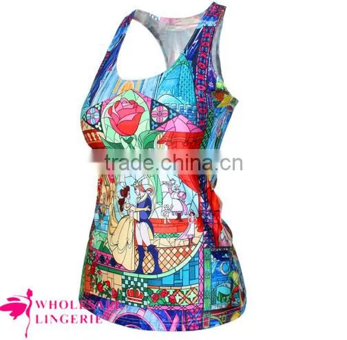 2015 Women's Flying Balloon House Printed Summer Custom Print Tank Top photo-4