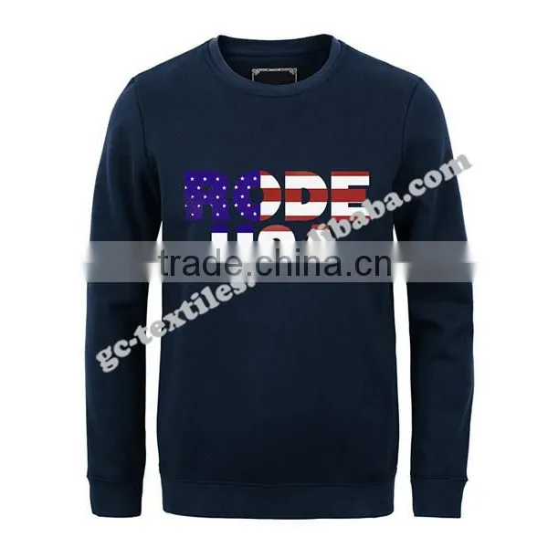 Men's Printed Round Neck Long Sleeve Fleece Sweater photo-2
