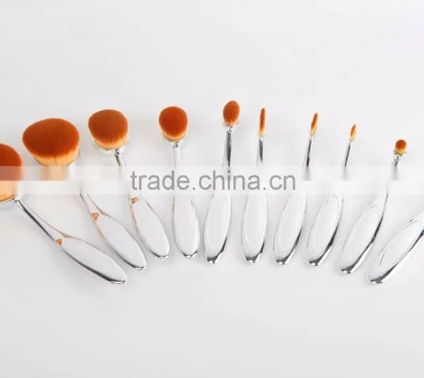 10pcs Oval Make up Brush Cosmetic, Tooth Brush Make up Set photo-4